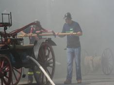 Zásah historické hasičské stříkačky